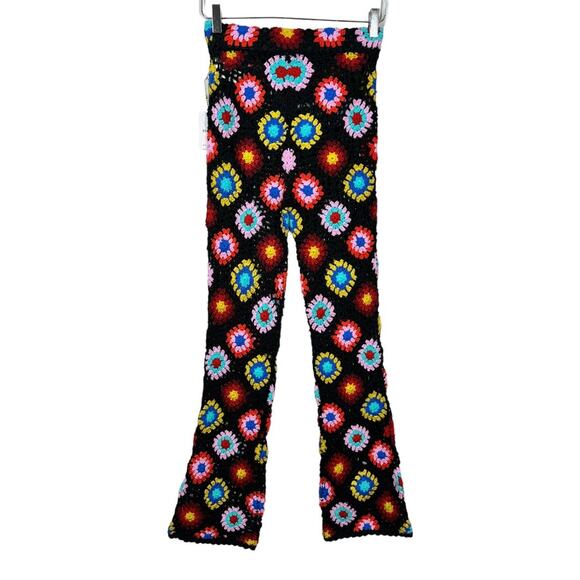 Forever 21 Granny Square Crochet Matching Set Small New Halter Top Flare Pants - Picture 8 of 11